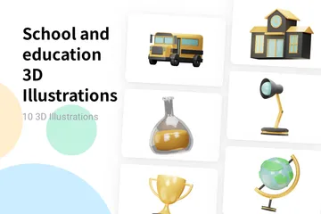 École et éducation Pack 3D Illustration