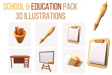 École et éducation Pack 3D Icon