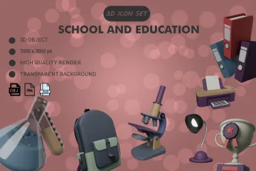 École et éducation Pack 3D Icon