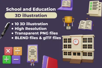 École et éducation Pack 3D Icon