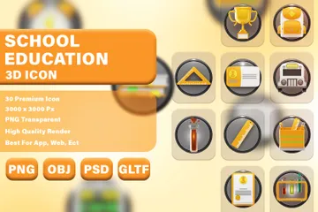 École et éducation Pack 3D Icon