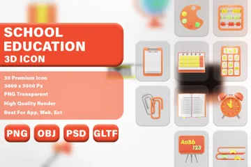 École et éducation Pack 3D Icon