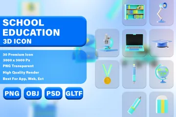 École et éducation Pack 3D Icon