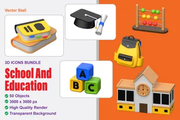 École et éducation Pack 3D Icon