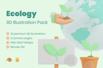 Ecologia Pacote de Illustration 3D
