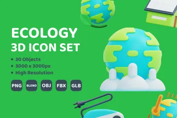 Ecologia Pacote de Icon 3D