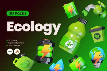 Ecologia Pacote de Icon 3D