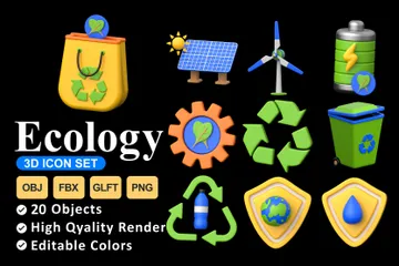 Ecología 3D Icon Pack