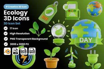 Ecologia Pacote de Icon 3D