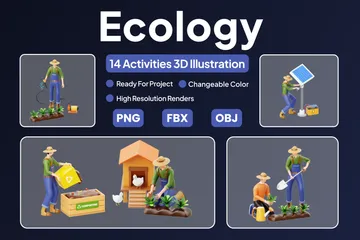 Ecologia Pacote de Illustration 3D