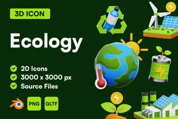 Ecologia Pacote de Icon 3D