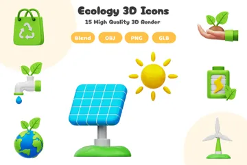 Ecologia Pacote de Icon 3D