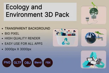 Ecologia e Meio Ambiente Pacote de Icon 3D