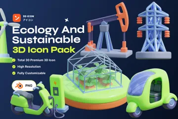 Ecologia e Sustentável Pacote de Icon 3D