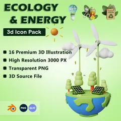 Ecologia e Energia Pacote de Illustration 3D