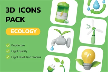 Ecologia Vol.1 Pacote de Icon 3D
