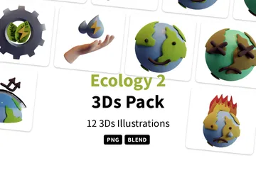 Écologie 2 Pack 3D Icon