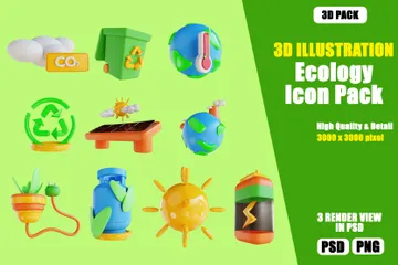Écologie Pack 3D Illustration