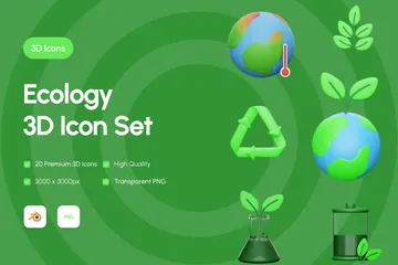 Écologie 3D Icon Pack