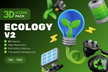 Écologie V2 Pack 3D Icon