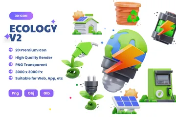 Écologie V2 Pack 3D Icon