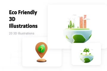 Respectueux de la nature Pack 3D Illustration