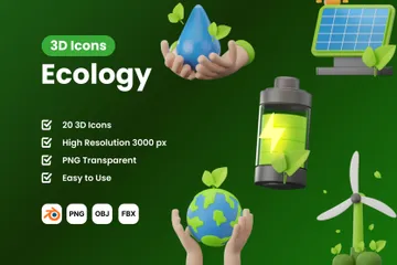 生態学 3D Iconパック