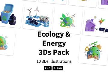 エコロジーとエネルギー 3D Iconパック