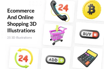 Ecommerce And Online Shopping 3D Illustration Pack