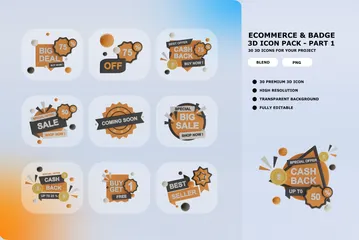 Ecommerce & Badge Part 1 3D Icon Pack