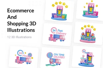 Commerce électronique et achats Pack 3D Illustration