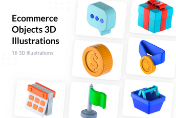 E-commerce And Education Objects 3D  Pack