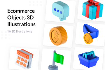 E-commerce And Education Objects 3D Illustration Pack