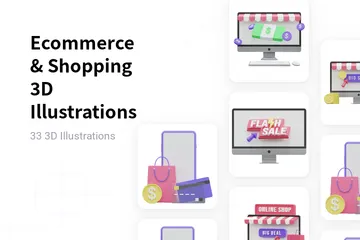 Ecommerce & Shopping 3D Illustration Pack