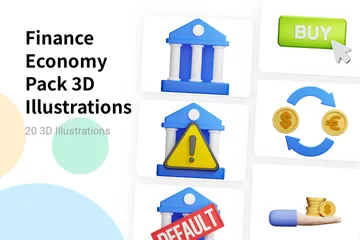 Economía financiera Paquete de Illustration 3D