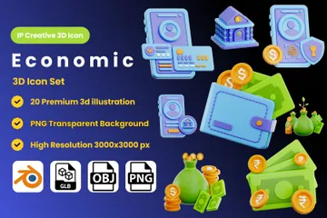 Economic 3D Icon Pack