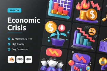経済危機 3D Iconパック
