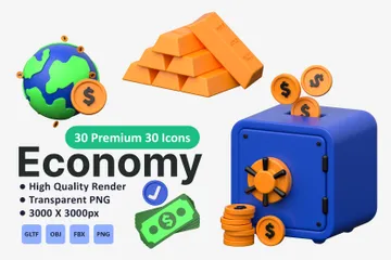 Économie Pack 3D Icon