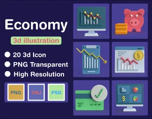 Économie Pack 3D Icon