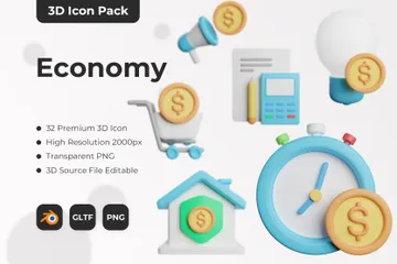 Économie Pack 3D Icon