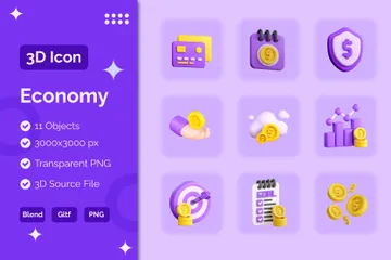 Économie 3D Icon Pack