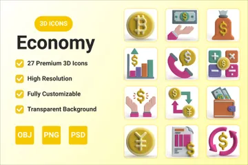 Économie Pack 3D Icon