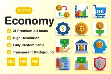 Économie Pack 3D Icon