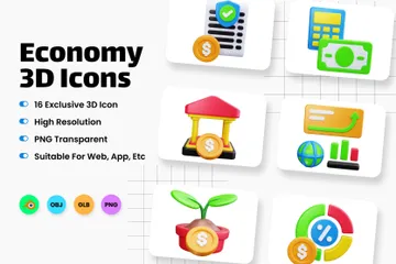 Économie Pack 3D Icon