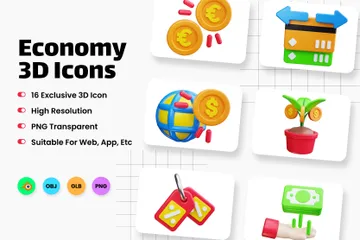 Économie Pack 3D Icon