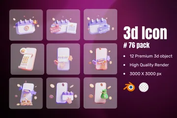Économie d'argent Pack 3D Icon