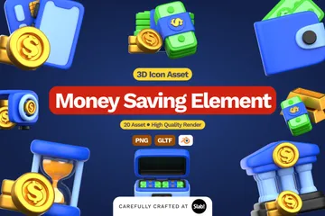 Économie d'argent Pack 3D Icon