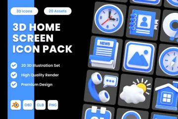 Écran d'accueil Pack 3D Icon