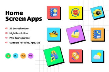 Applications de l'écran d'accueil Pack 3D Icon