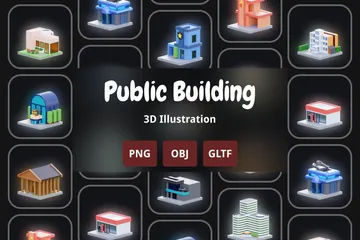 Edificio publico Paquete de Icon 3D